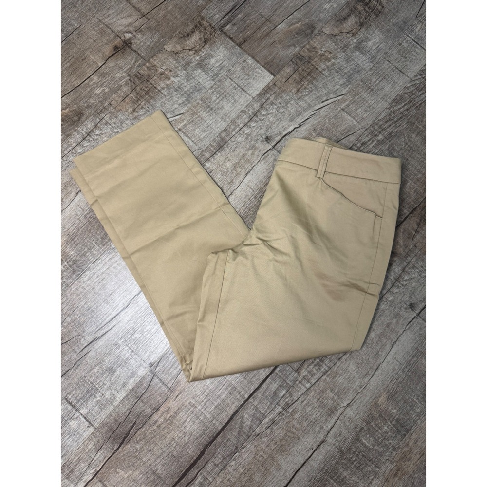 New York & Company Stretch Khaki Trousers Tan Straight Leg Dress Pants Womens 0